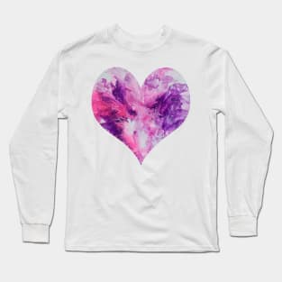 Splash Heart in Pink and Purple Long Sleeve T-Shirt